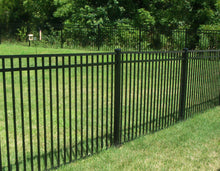 [50 Feet Of Fence] 4' Tall Black Ornamental Aluminum Flat Top Complete Fence Package