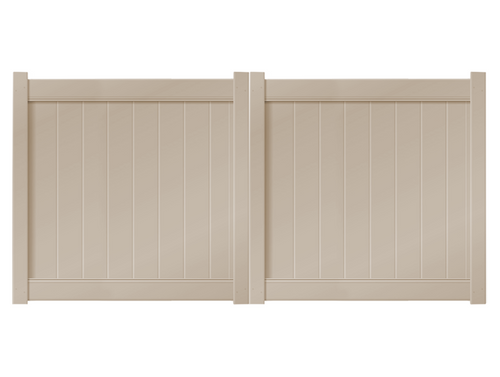 10' x 5' Sandstone Double Drive Vinyl Gate