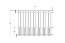 Ornamental Steel Puppy Picket Flat Top 8' Wide x 6' Tall 4-Rail Fence Panel with 3-7/8" Air Space