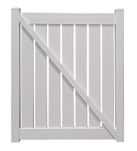 4' x 6' Semi-Privacy White Single Swing Vinyl Gate (AFC-030)