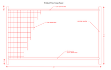 Technical drawing of a welded wire temporary fence panel, showing dimensions of 126 inches in width and 78.75 inches in height. Features galvanized resi rails (1.375" and 1.625") and welded wire mesh, with a detailed cut measurement of 123.75 inches before notch. Ideal for construction site fencing and event security.