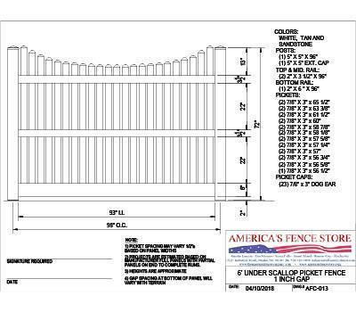 AFC-013   6' Tall x 8' Wide Underscallop Fence with 5/8" Air Space - Default Title