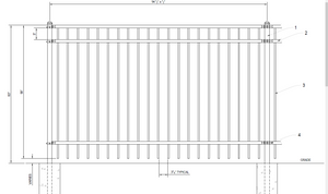 [200' Length] 5' Ornamental Flat Top Complete Fence Package