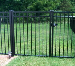 6' x 4' Aluminum Ornamental Single Swing Gate - Flat Top Series A - No Arch