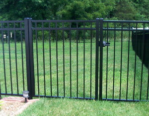 9' Aluminum Ornamental Single Swing Gate - Flat Top Series A - No Arch