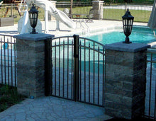 6' Aluminum Ornamental Double Swing Gate - Flat Top Series C - Over Arch