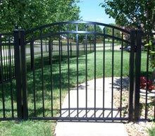 10' Aluminum Ornamental Single Swing Gate - Flat Top Series C - Over Arch
