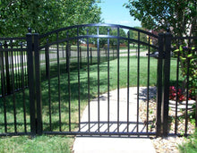 8' Aluminum Ornamental Single Swing Gate - Flat Top Series C - Over Arch
