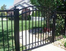 8' Aluminum Ornamental Single Swing Gate - Flat Top Series C - Over Arch