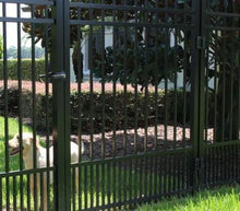 Single swing ornamental aluminum spear top gate