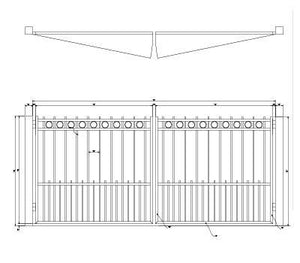 Flat Top Gate with Alternating Pickets and Rings