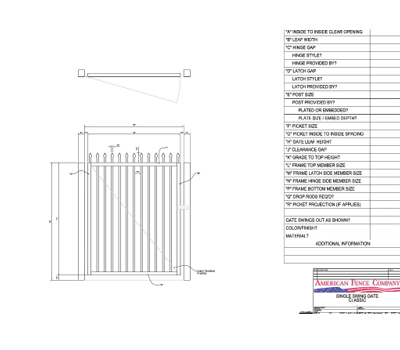 60" x 60" Spear Top Single Swing Gate